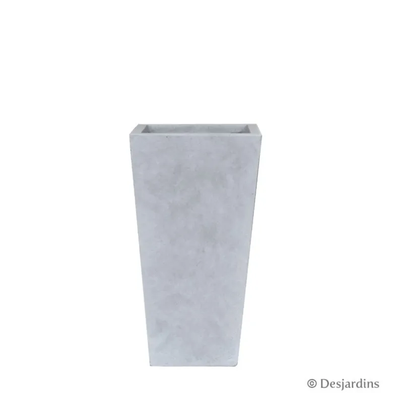 Pot carré en fibre gris clair - 37,5 cm - DESJARDINS