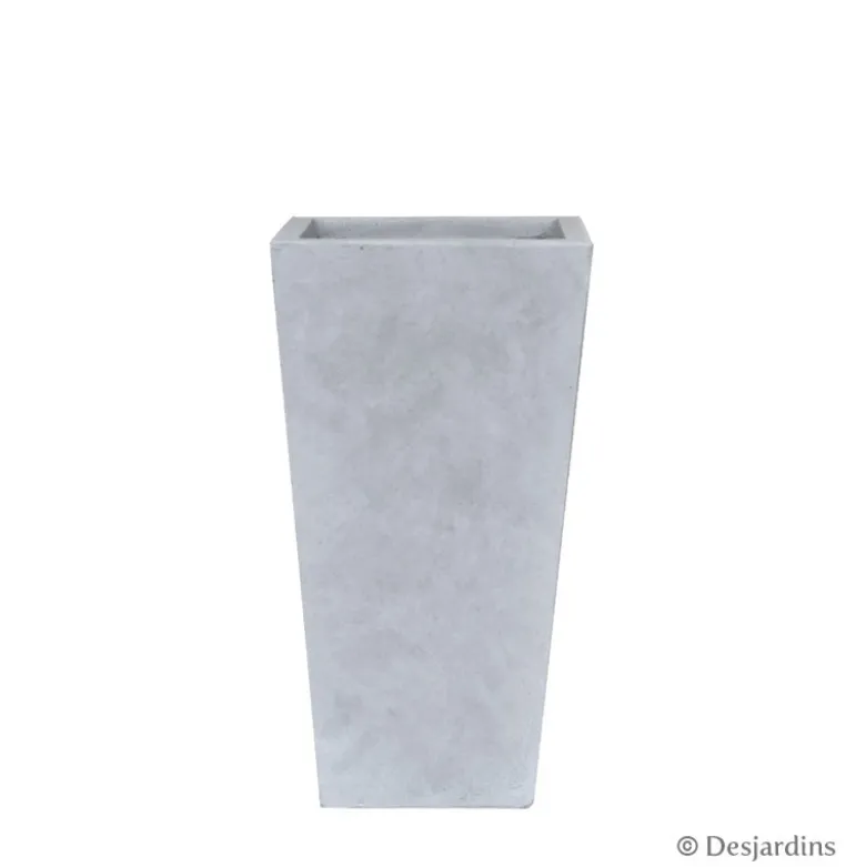 Pot carré en fibre gris clair - 47 cm - DESJARDINS