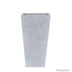 Pot carré en fibre gris clair - 61,5 cm - DESJARDINS
