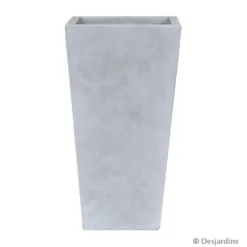 Pot carré en fibre gris clair - 90 cm - DESJARDINS