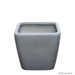 Pot carré en fibre gris clair - ø22 - DESJARDINS