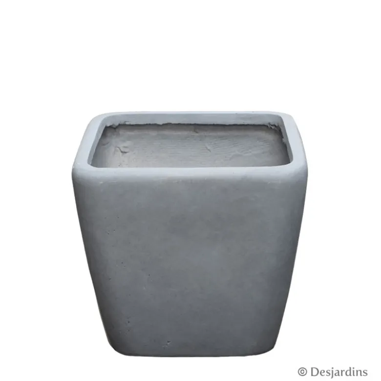 Pot carré en fibre gris clair - ø22 - DESJARDINS