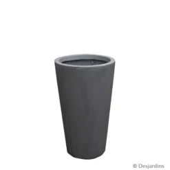 Pot conique en fibre gris anthracite - 41 cm - DESJARDINS