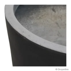 Pot conique en fibre gris anthracite - 41 cm - DESJARDINS