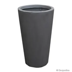 Pot conique en fibre gris anthracite - 71 cm - DESJARDINS