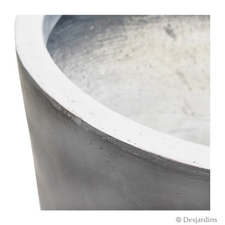Pot conique en fibre gris clair - 51 cm - DESJARDINS