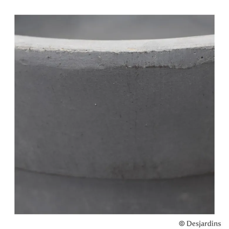 Pot rond en fibre gris anthracite - 31 cm - DESJARDINS