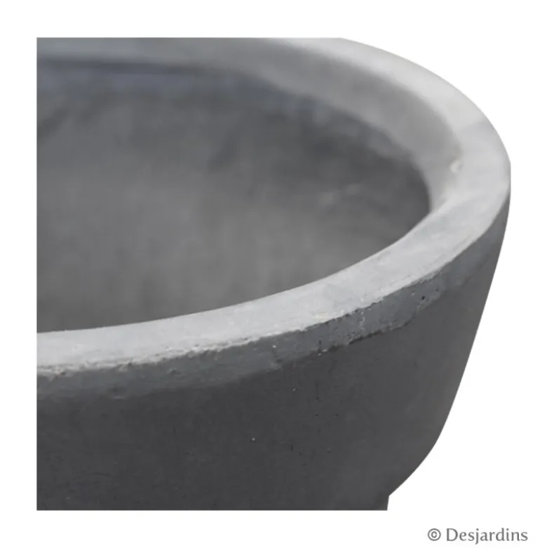 Pot rond en fibre gris anthracite - 40 cm - DESJARDINS