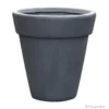 Pot rond en fibre gris anthracite - 49 cm - DESJARDINS