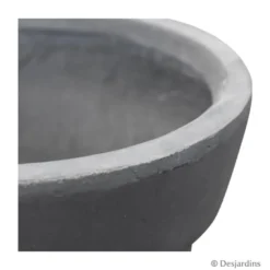 Pot rond en fibre gris anthracite - 49 cm - DESJARDINS