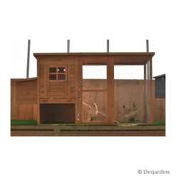 Poulailler en bois 195 x 67 x 103 cm marron - DESJARDINS