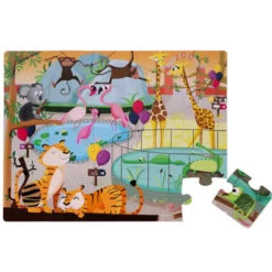 Puzzle tactile - une journée au zoo - 20Pcs - JANOD