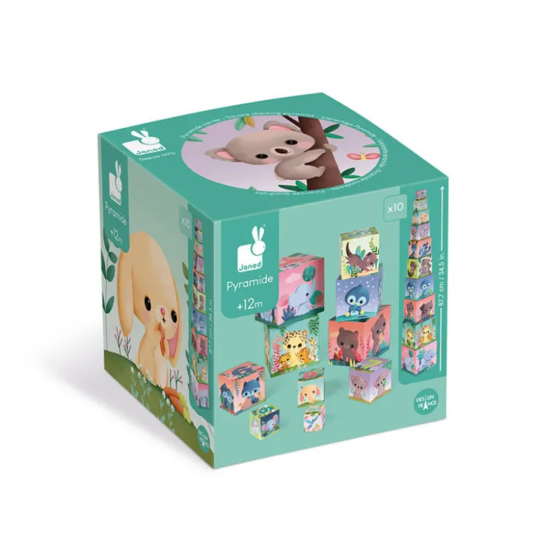 Pyramide carrée les animaux tous mignons - JANOD
