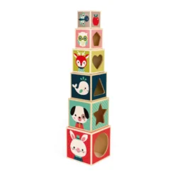 Pyramide 6 cubes - Baby forest - JANOD