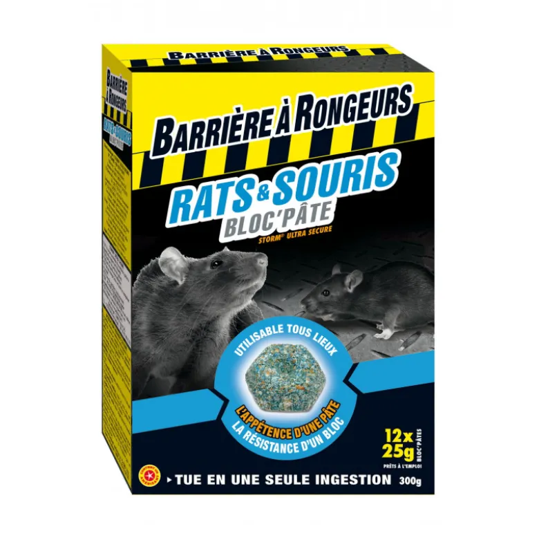 Rats&souris bloc'pâte appât étui 300g - BARRIERE A RONGEURS