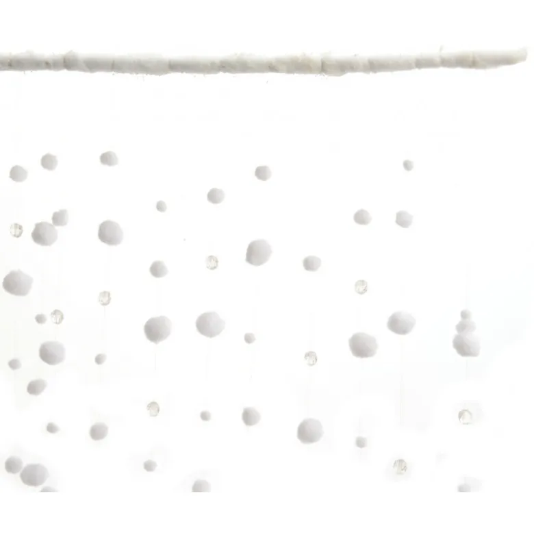 Rideau boule neige perle 90x200x3cm blanc - DECORIS
