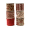 Ruban en jute Noël 6.3x270cm rouge - DECORIS