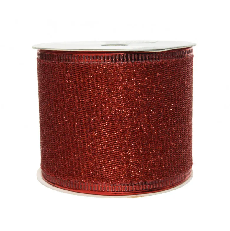 Ruban paillettes 270x6.3cm rouge - DECORIS
