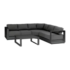 Salon d'angle Allure 5 places graphite - HESPERIDE