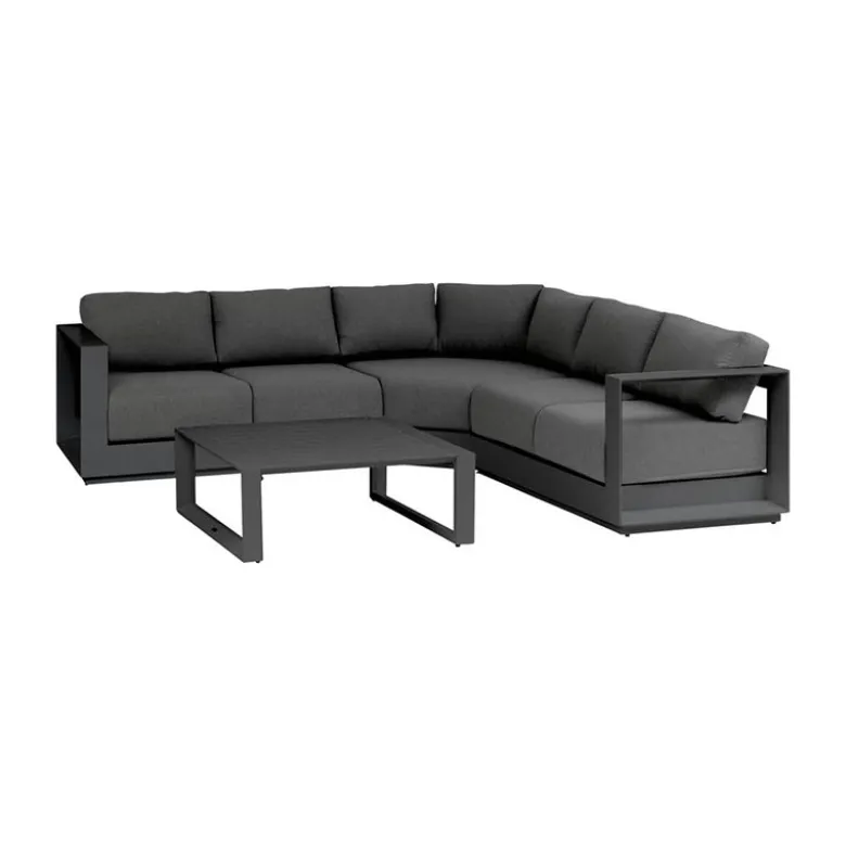 Salon d'angle Allure 5 places graphite - HESPERIDE