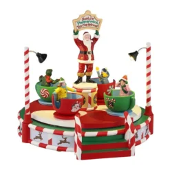 SANTA'S PEPPERMINT TEACUP SPINNER - LEMAX