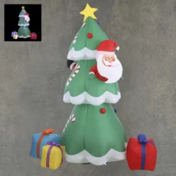 Sapin de Noël gonflable LED 140x190-H230 vert - EDELMAN