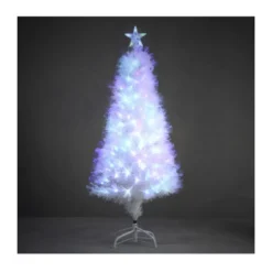 Sapin fibre optique blanc Dinard multicol. 120cm - LUCA LIGHTING
