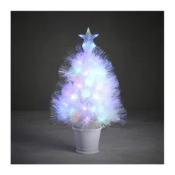 Sapin fibre optique blc Greenville multicol.60cm - LUCA LIGHTING