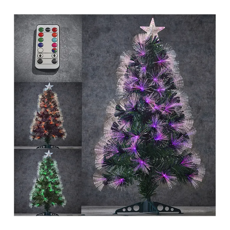 Sapin fibre optique vert Greenville multico.90cm - LUCA LIGHTING