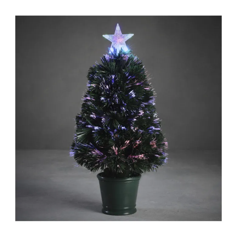Sapin fibre optique vert Stratton multicol.60cm - LUCA LIGHTING