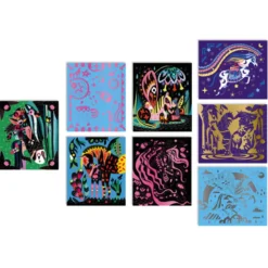 Scratch art - chevaux et licornes - JANOD