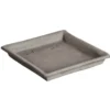 Soucoupe carrée Goicoechea terre cuite teintée gris étanche - 20x20cm
