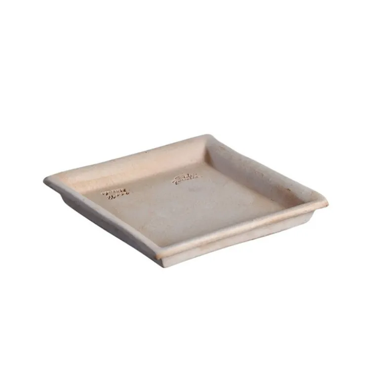Soucoupe carrée Goicoechea terre cuite étanche - 18x18cm