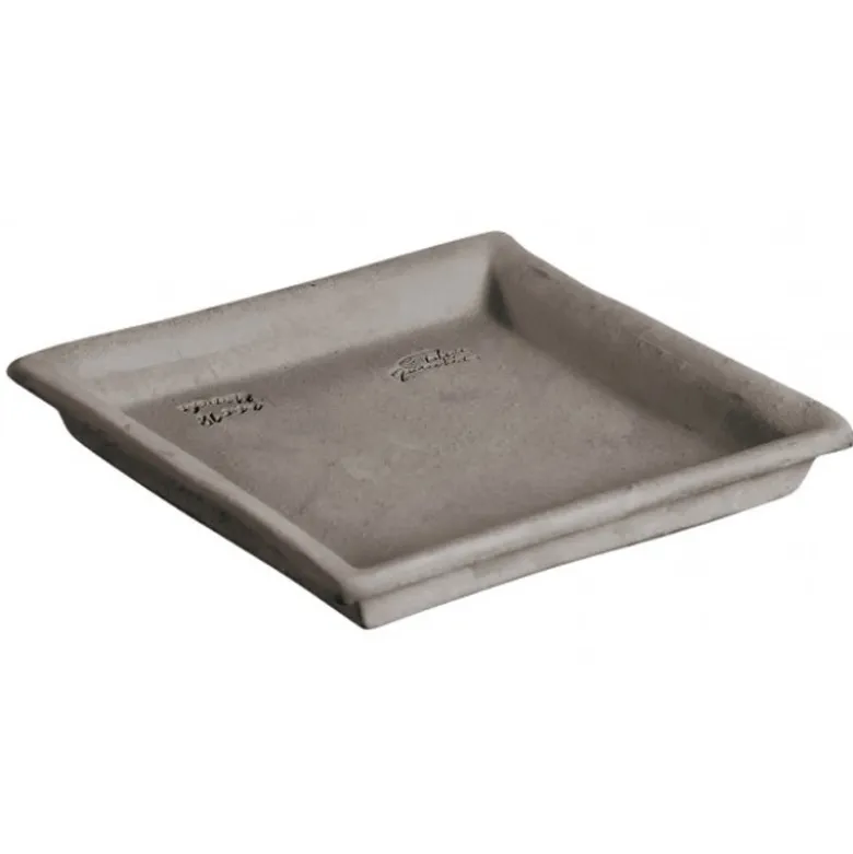 Soucoupe carrée Goicoechea terre cuite étanche - 22x22cm