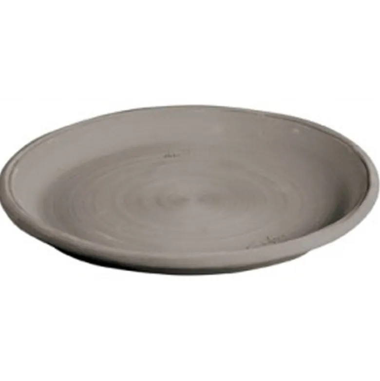 Soucoupe ronde Goicoechea terre cuite teintée gris - ø23cm