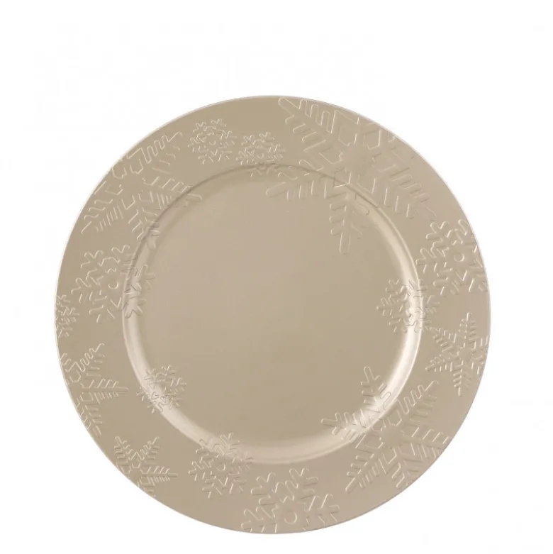 Sous assiette déco flocon neige ø33 or - EDELMAN