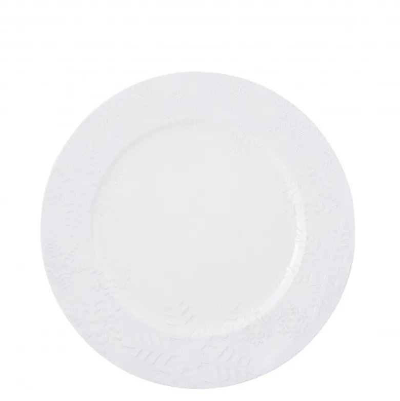 Sous assiette déco flocon neige ø33 blanc - EDELMAN