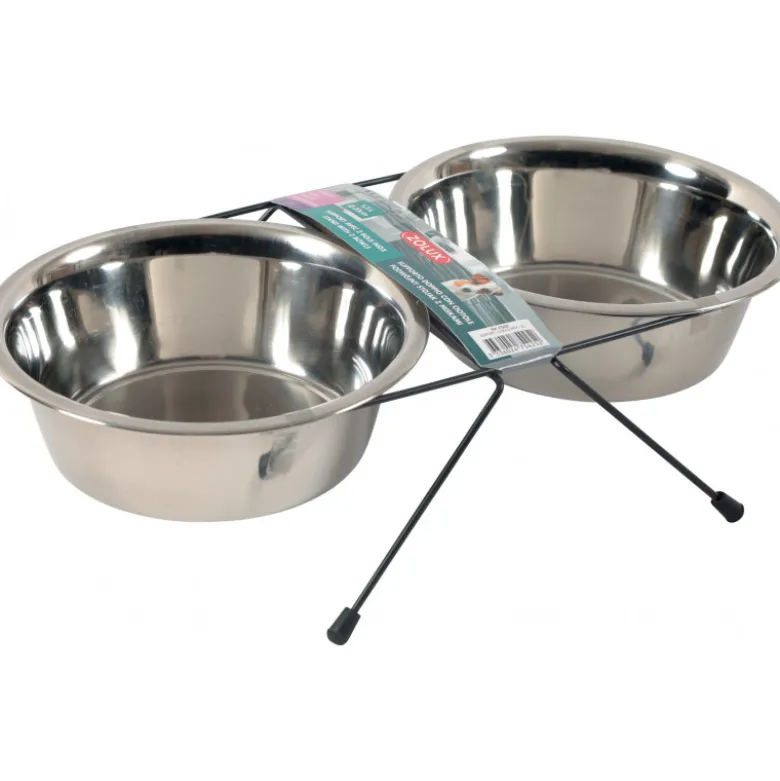 Support + 2 bols inox 1.3l - ZOLUX