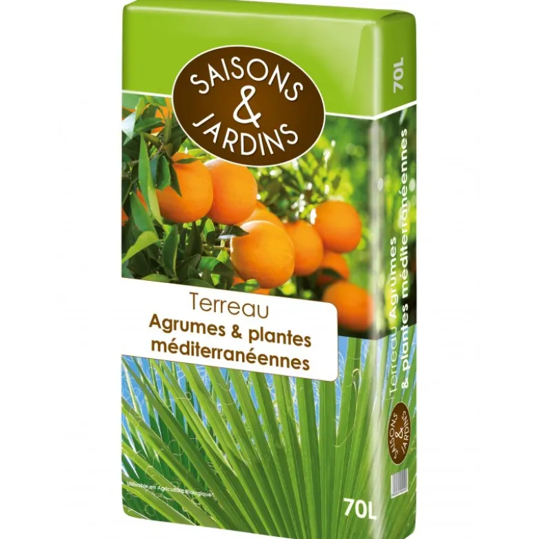 Terreau agrumes et plantes méditerranéennes 70l - SAISONS ET JARDINS