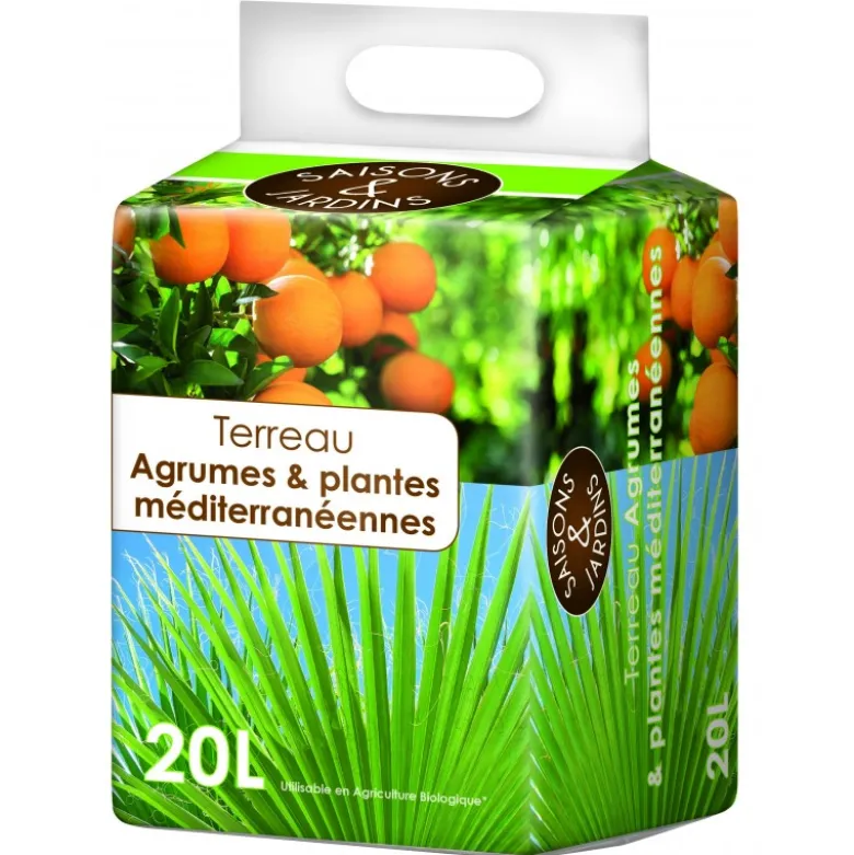 Terreau agrumes et plantes méditerranéennes 20l - SAISONS ET JARDINS