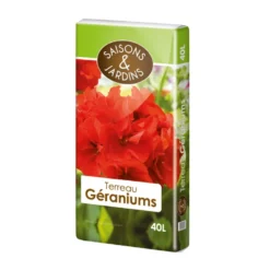 Terreau géraniums 40l - SAISONS ET JARDINS