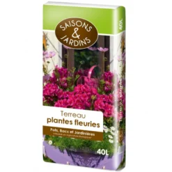Terreau plantes fleuries 40l - SAISONS ET JARDINS