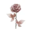 Tige rose velours paillette 10x22x60 rose poudré - EVERLANDS