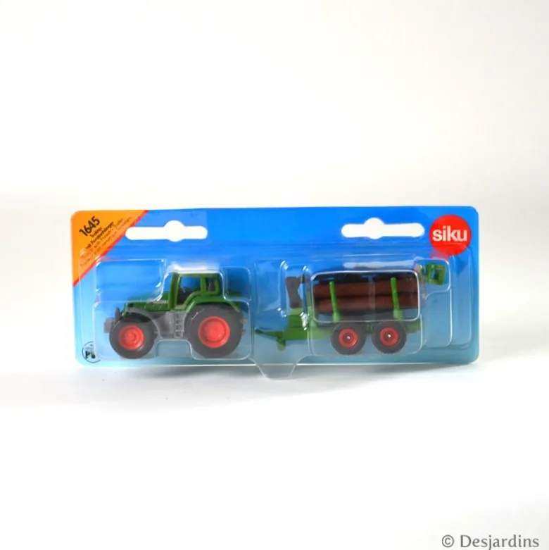 Tracteur avec remorque forestière - 1:87